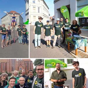 Fotocollage mit Impressionen vom Wahlkampf zur Landtagswahl 2024